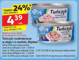 Auchan Tuńczyk rozdrobniony w oleju roślinnym Neptun oferta
