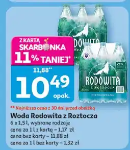 Auchan Woda niegazowana Rodowita Z Roztocza oferta