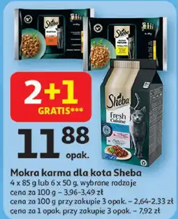 Auchan Karma dla kot kurczak + wołowina indyk kaczka Sheba Selection oferta