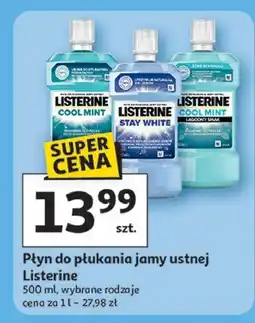 Auchan Płyn do płukania ust łagodny smak Listerine Cool Mint oferta