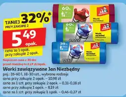 Auchan Worki na śmieci ld 60 l Jan Niezbędny oferta