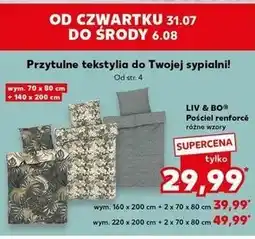 Kaufland Komplet pościeli z bawełną renforce 200 x 220 cm + 2 70 80 Liv & Bo oferta