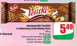 Dino Herbatniki Petitki z mleczną czekoladą San oferta