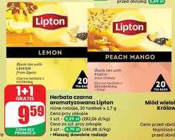 Dino Herbata czarna aromatyzowana Lipton cytrynowa i brzoskwiniowo-mango oferta