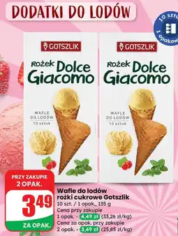 Dino Wafle do lodów rożki cukrowe Gotszlik Dolce Giacomo oferta