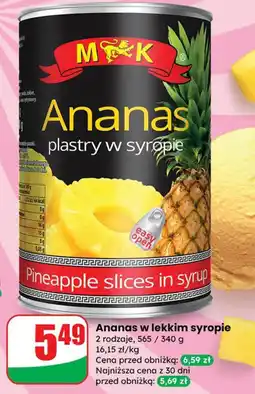 Dino Ananas w lekkim syropie M&K oferta