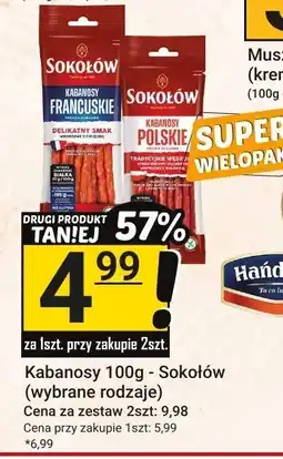 Hitpol Kabanosy Sokołów wybrane rodzaje 100g oferta