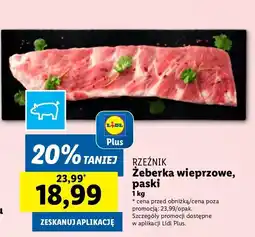 Lidl Żeberka wieprzowe, paski Rzeźnik oferta