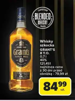 Carrefour Whisky 8 yo Grant's Triple Wood oferta
