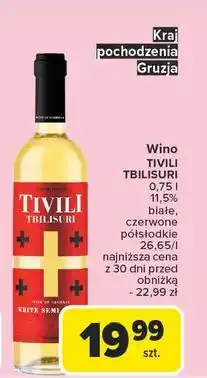 Carrefour Wino Tivili Tbilisuri Semi Dry oferta