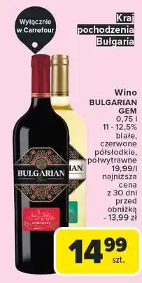 Carrefour Wino Bulgarian Gem Semi Dry oferta