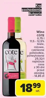 Carrefour Wino Cote White Semi Sweet oferta