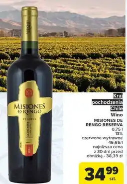 Carrefour Wino czerwone wytrawne Misiones D'rengo Reserva oferta