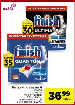 Carrefour Tabletki do zmywarek lemon Finish Quantum Ultimate oferta