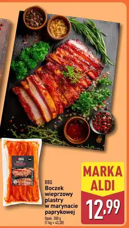 ALDI Boczek wieprzowy BBQ plastry w marynacie paprykowej ALDI oferta
