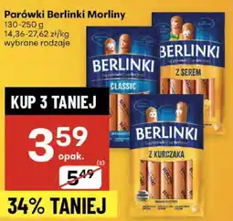 Delikatesy Centrum Parówki Berlinki Morliny z serem oferta