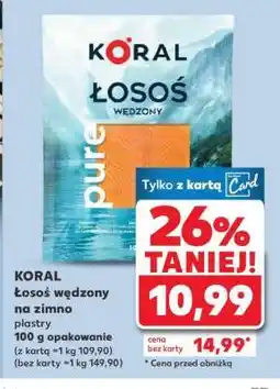 Kaufland KORAL Łosoś wędzony na zimno plastry oferta