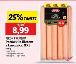 Lidl Parówki z filetem kurczaka premium Pikok oferta