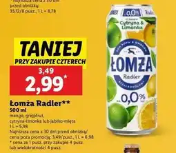 Lidl Piwo Łomża Radler 0.0% Cytryna-Limonka oferta