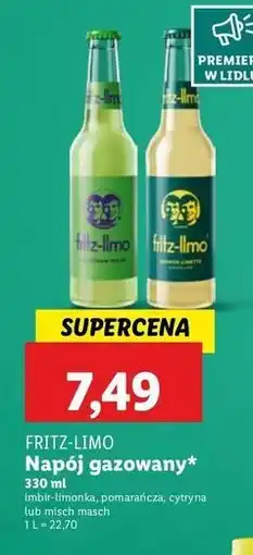 Lidl Napój imbir-limonka Fritz-Limo oferta