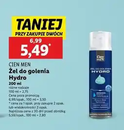 Lidl Żel do golenia hydro Cien Men oferta