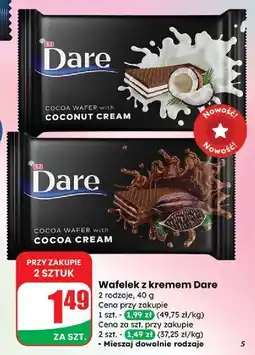 Dino Wafelek kakaowy z kremem kakaowym Eti Dare oferta