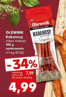 Kaufland Kabanosy, różne rodzaje OLEWNIK oferta