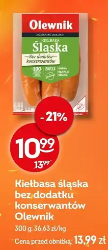 Żabka Kiełbasa śląska bez dodatku konserwantów Olewnik oferta
