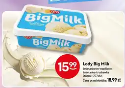 Żabka Lody Big Milk śmietankowo-waniliowe, śmietanka-truskawka oferta