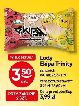 Żabka Lody Ekipa Trinity sandwich oferta