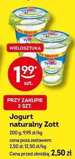 Żabka Jogurt naturalny Zott oferta