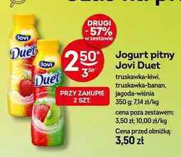 Żabka Jogurt pitny Jovi Duet truskawka-kiwi, truskawka-banan, jagoda-wiśnia oferta