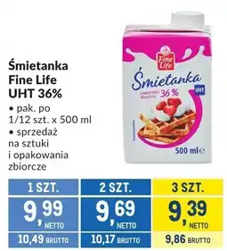 Makro Śmietanka UHT 36% Fine Life oferta