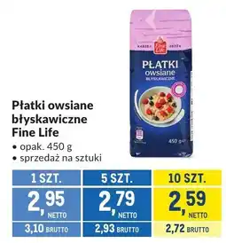 Makro Płatki owsiane błyskawiczne Fine Life oferta