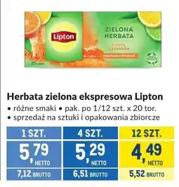 Makro Herbata zielona ekspresowa Lipton oferta
