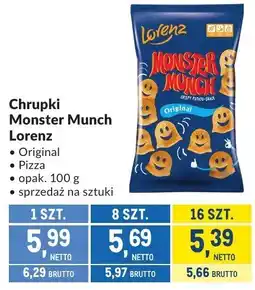 Makro Chrupki Monster Munch Lorenz Original, Pizza oferta