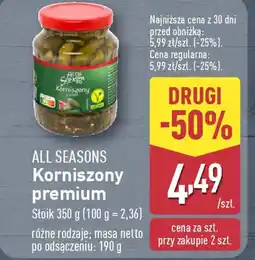 ALDI ALL SEASONS Korniszony premium oferta