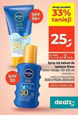 Dealz Nawilżający spray ochronny na słońce spf 30 Nivea Sun Kids oferta