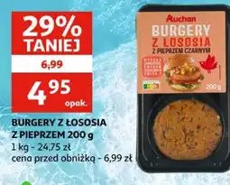 Auchan Burgery z łososia z pieprzem oferta