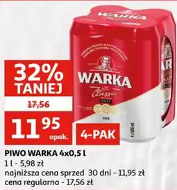 Auchan Piwo Warka oferta