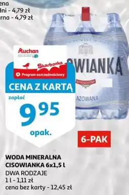 Auchan Woda mineralna Cisowianka oferta