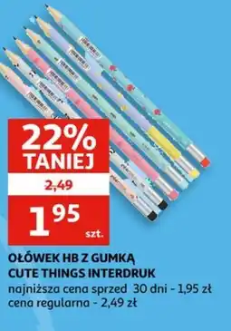 Auchan Ołówek HB z gumką Cute Things Interdruk oferta