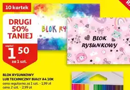 Auchan Blok rysunkowy lub techniczny biały A4 oferta