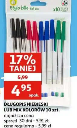 Auchan Długopis niebieski lub mix kolorów oferta