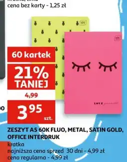 Auchan Zeszyt A5 60K Fluo, Metal, Satin Gold, Office Interdruk oferta