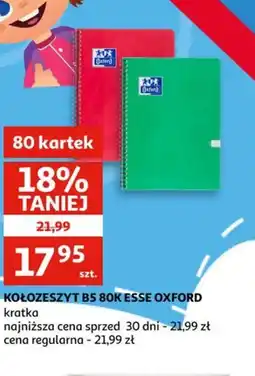 Auchan Kołozeszyt B5 80K Esse Oxford oferta