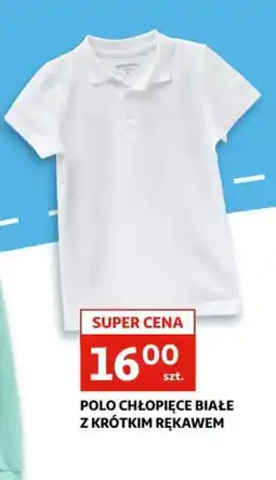 Auchan Polo chłopięce białe z krótkim rękawem oferta