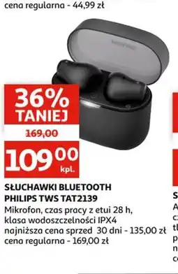 Auchan Słuchawki Bluetooth Philips TWS TAT2139 oferta