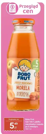 Biedronka Sok Bobo Frut jabłko marchewka i morela po 5. miesiącu oferta