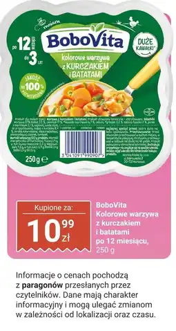 Biedronka Kolorowe warzywa z kurczakiem i batatami po 12. miesiącu BoboVita oferta